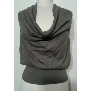 Ann Taylor Metallic Drape Neck sleeveles Size M